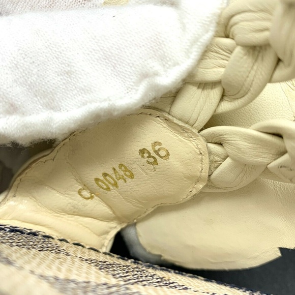 LOUIS VUITTON Damier Azul Flower Sandals #36 US 6 Heels Mules Ivory - Picture 8 of 11